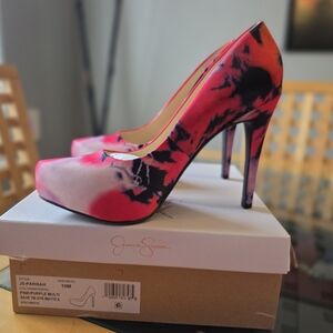 Jessica Simpson Pink and Black Heels